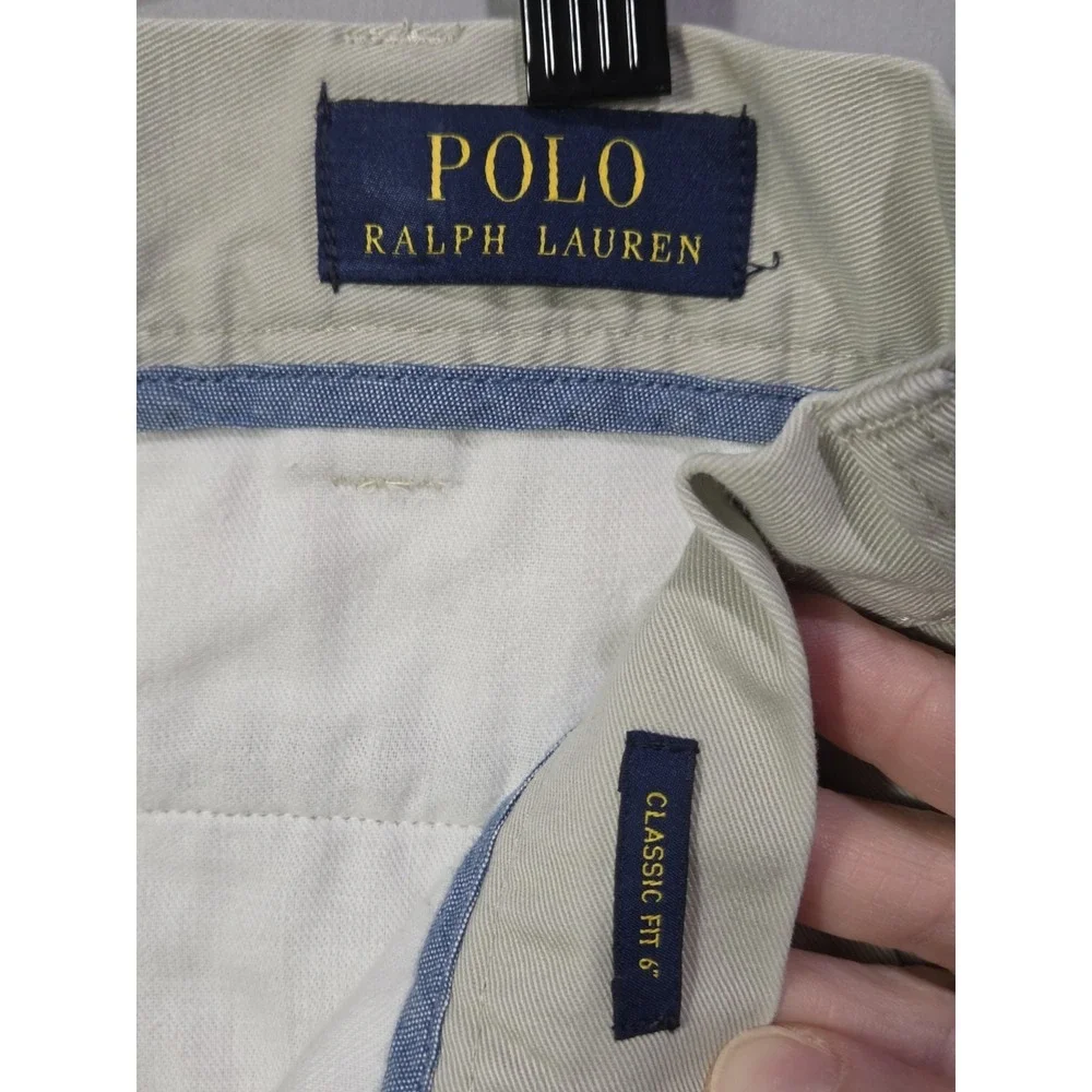 Polo‎ Ralph Lauren Mens 38 Classic Fit Chino Beige Khaki Dad Shorts 6